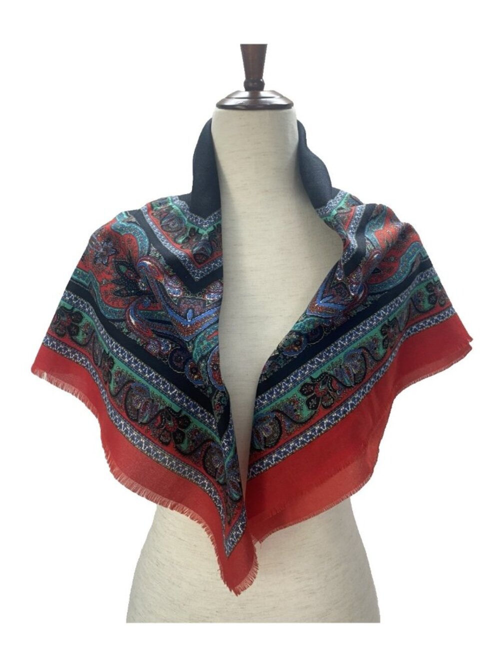 Vintage Scarf The Specialty House Made In Italy Rich Moody Paisley Classic Boho